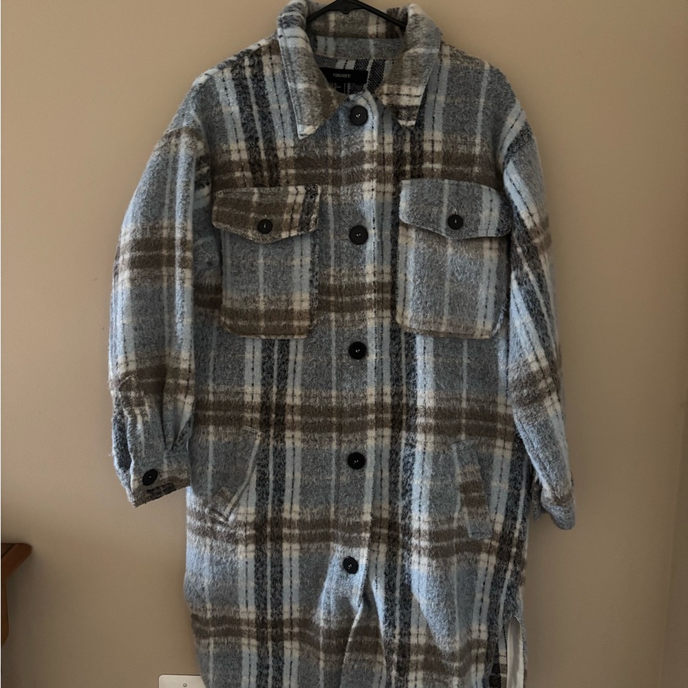 Plaid Women’s Jacket in Blue and Brown